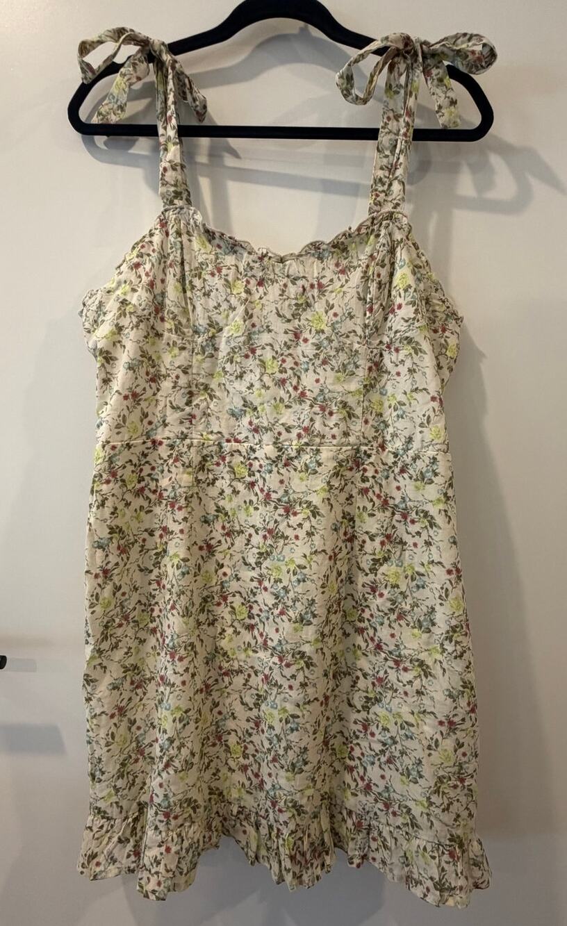 Wild Fable Plus Size Floral Mini Dress XXL NWT Flattering Summer Bow Tie Strap